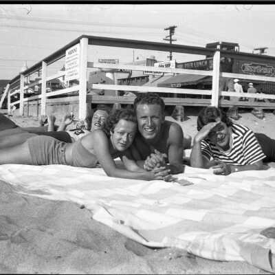 Friends on Balboa Beach, 1934