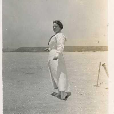 Young Woman on Balboa Island Beach, July 1911