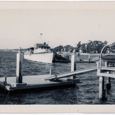 Ship in Balboa Harbor