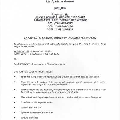 321 Apolena Avenue - Advertisement