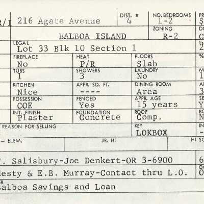 216 Agate Avenue Info Card