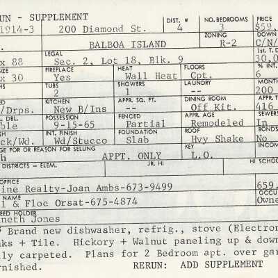 200 Diamond Street Info Card