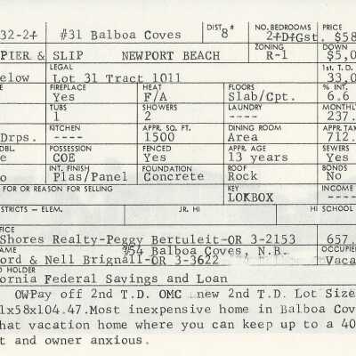 31 Balboa Coves Info Card