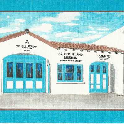 Postcard - With Fire Station