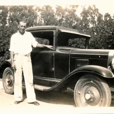 Andy Gengler with fire car