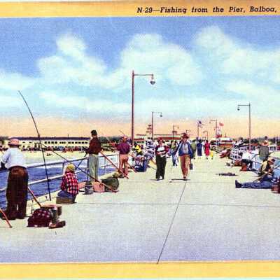 N-29 - Fishing from the Pier, Balboa, California