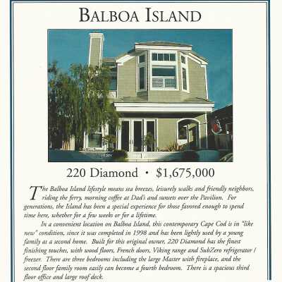 220 Diamond Avenue Real estate Flier