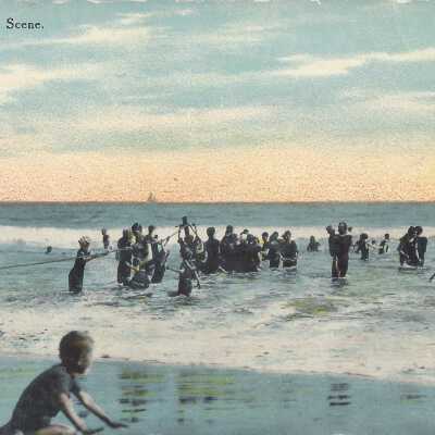 Midwinter Bathing Scene in Balboa, Cal - Postcard