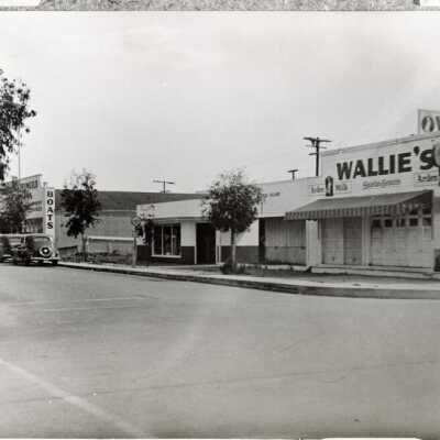 Negative and Scanned Photo of Wallie's, Richardson Boat House, and Isa Nayor's Beach Tongues