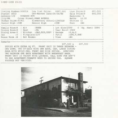 126 Diamond Avenue Real Estate Fliers