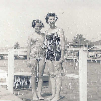 Shirlee Ann Gray with Aunt Jesslyn Eubanks - Grand Canal, 1956