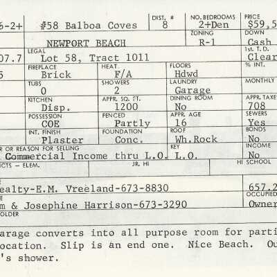58 Balboa Coves Info Card