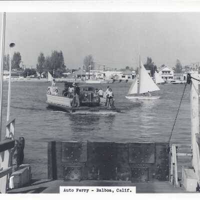 Auto Ferry at Balboa Island - Postcard