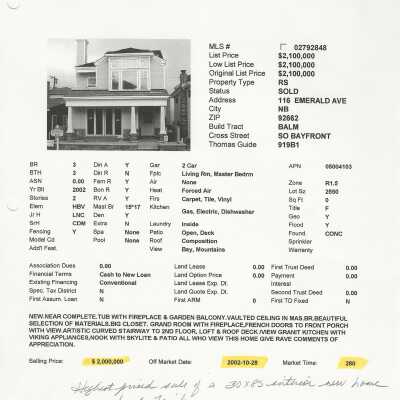 116 Emerald Avenue Real Estate Fliers and Information Sheets