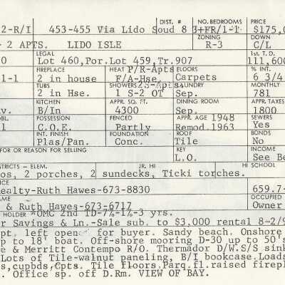 453-455 Via Lido Sound Info Card