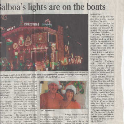 OC Register 2011 - Balboa's Lights on Zimmerman House