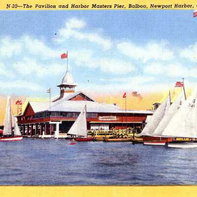 N-20 - The Pavilion and Harbor Masters Pier, Balboa, Newport Harbor, California