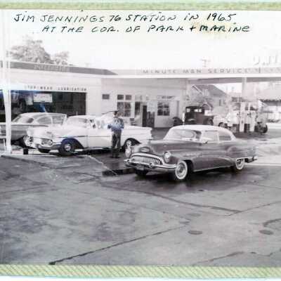 Jim Jennings 76 Station in 1965 at the Cor. of Park & Marine