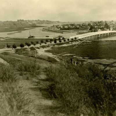 Balboa Island Bridge from Promontory Point Hill