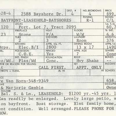 2588 Bayshore Drive Info Card