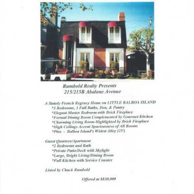 215/215B Abalone Avenue Real Estate Flyer