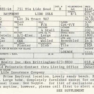 751 Via Lido Sound Info Card