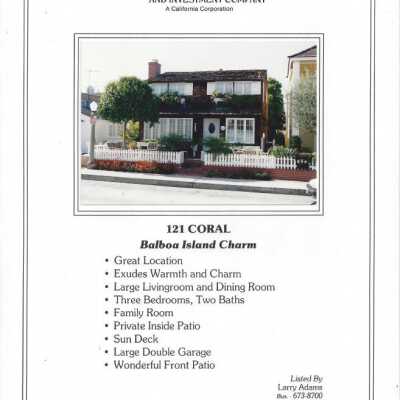 121 Coral Avenue - Real Estate Adverstisement