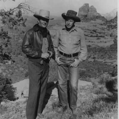 John Wayne with his Stunt Double