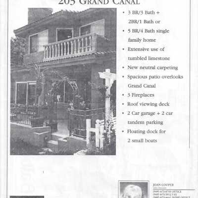 203 Grand Canal Advertisement