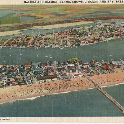 Balboa and Balboa island, showing Ocean and Bay, Balboa, California