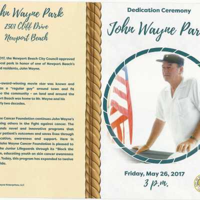 John Wayne Park Dedication Ceremony Booklet