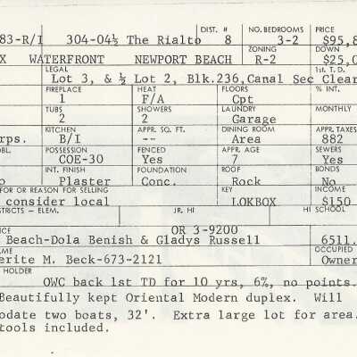 304 The Rialto Info Card