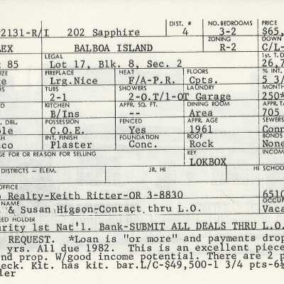 202 Sapphire Avenue Info Card