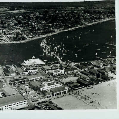 Aerial photo of Newport Harbor - Snowbird Race, 1948