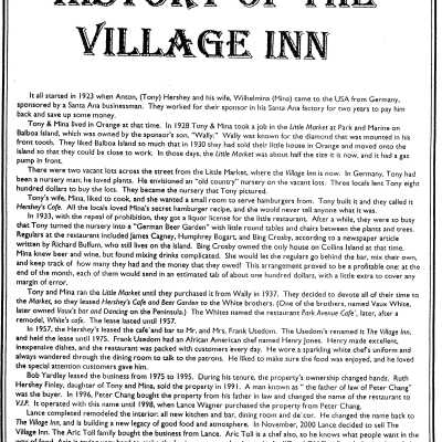 History of the Village Inn