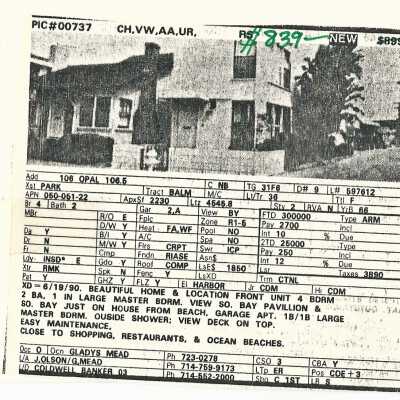 Listing for 106 Opal Avenue: Origformat: Print-Photographic