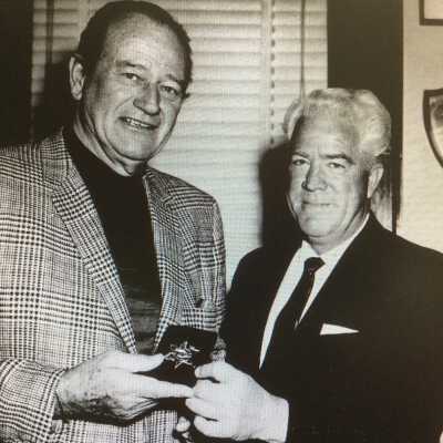 John Wayne Receiving the Honor Badge from OC Sheriff