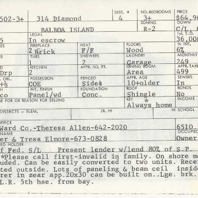 314 Diamond Street Info Card