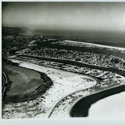 Aerial Photo of Newport Bay with Balboa Island in Center, 1948
