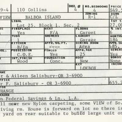 110 Collins Avenue Info Card