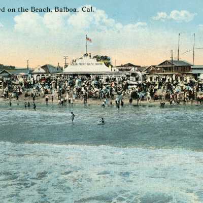 Summer Crowd on the Beach, Balboa, Cal.