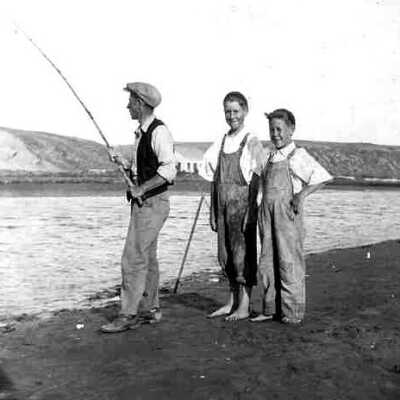 William Black and His Sons Harry and Ed on East Bayfront, 1926
