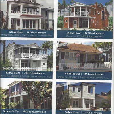 Balboa Island Homes Real Estate Advertisement