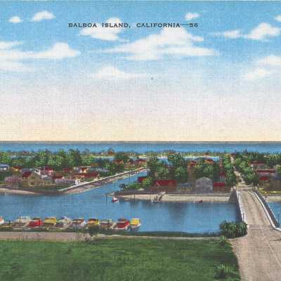 Balboa Island 1956 Postcard