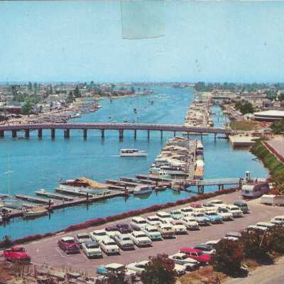 Postcard of Balboa Island, 1957