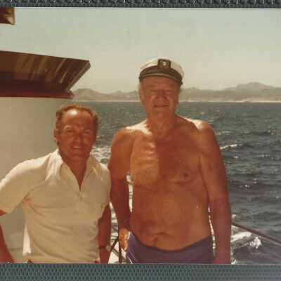 John Wayne with Captain Bert Minshall
