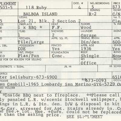 118 Ruby Avenue Info Card