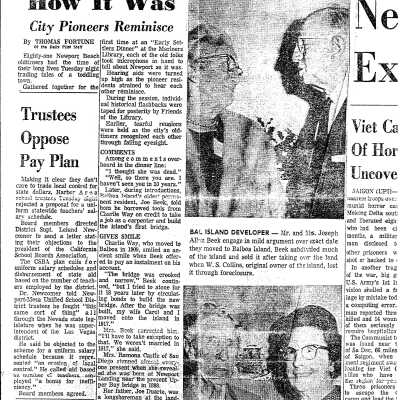 Newport Harbor News Press - Early Settlers Dinner