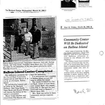 The Newport Ensign, Daily Pilot, L.A. Times - Carroll Beek