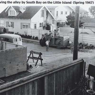 Workers Paving Alley on South Bay Front on Little Island